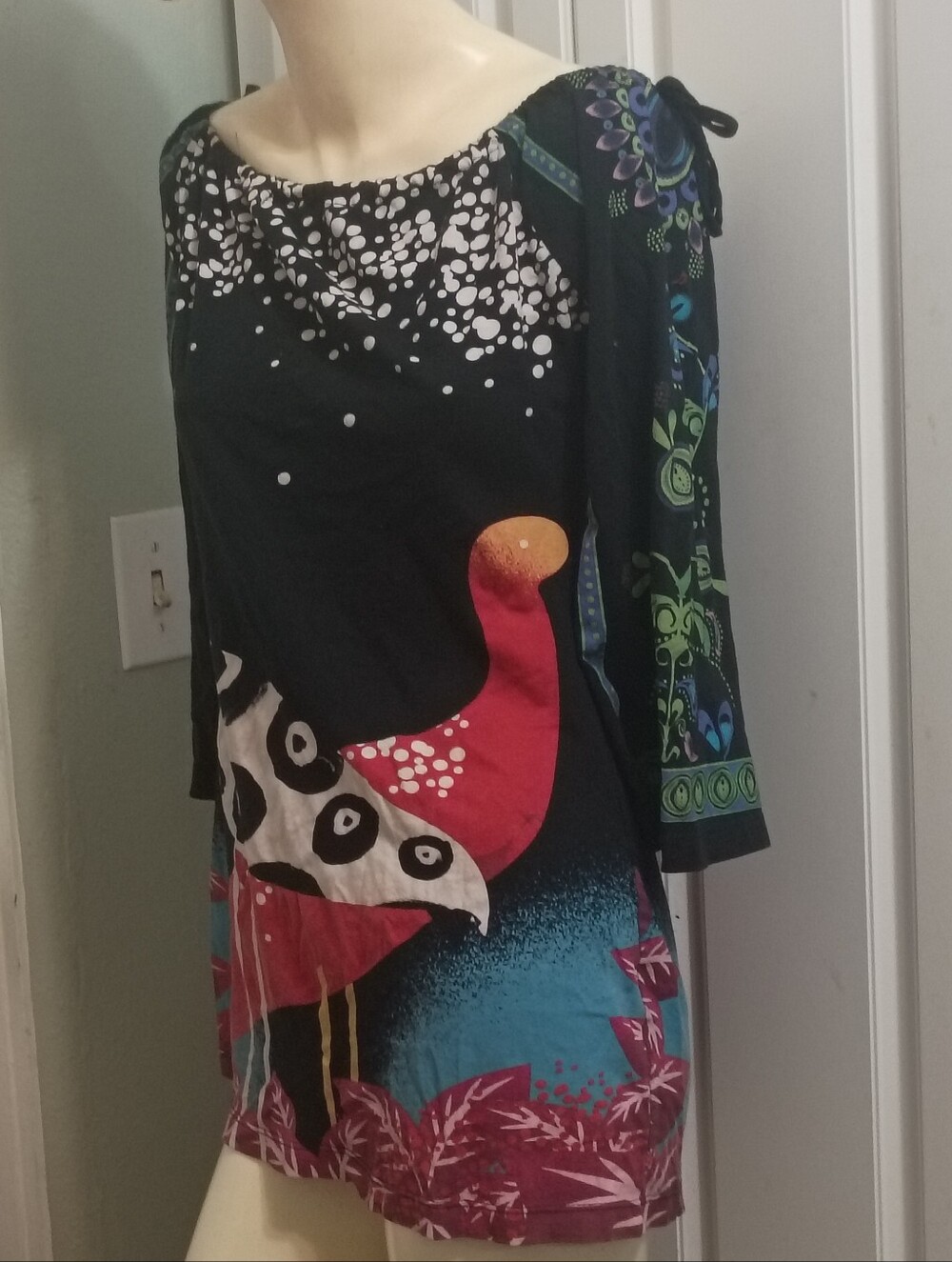 ❤️CUSTO BARCELONA Top Sleeve Ties Tunic Style Top Size Small